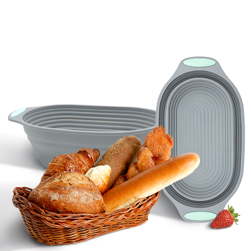 Kitchen Gadgets Wholesale - 1PC siliconen opvouwbare banneton broodrijsmand -