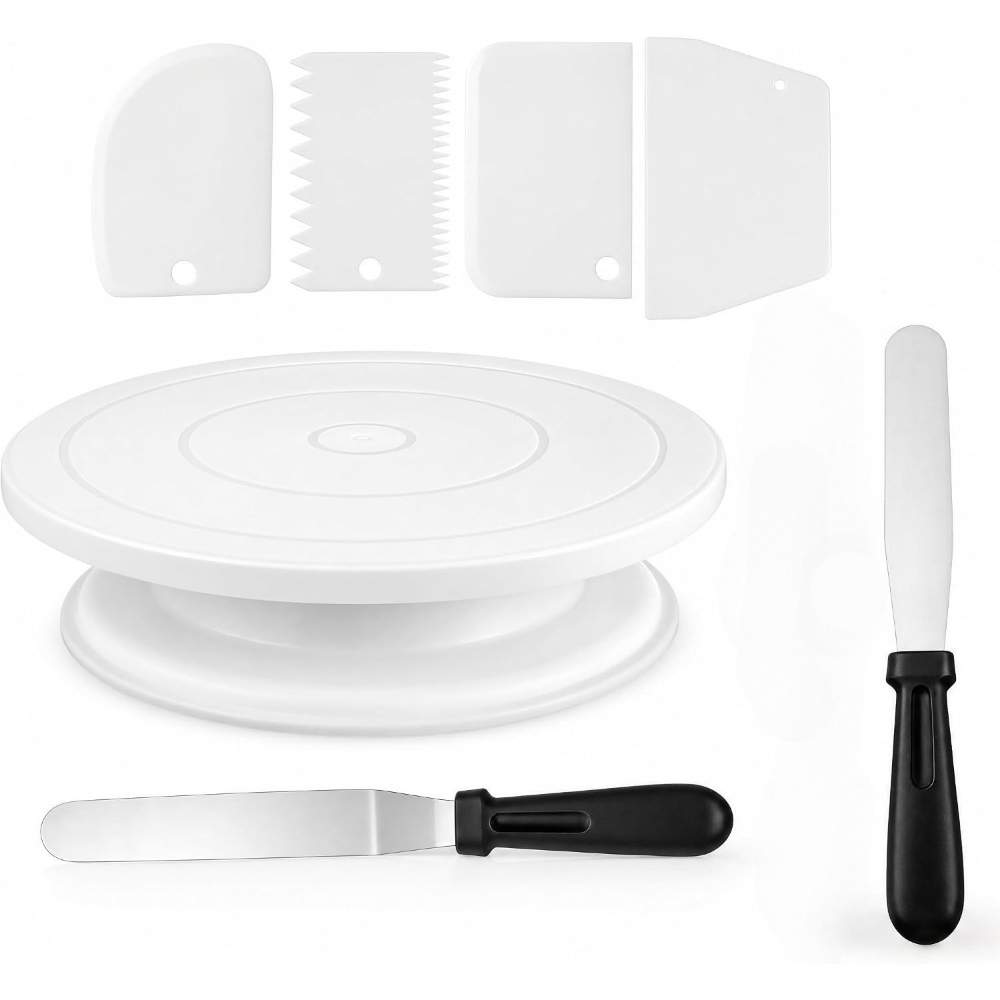 Cake Decorating Turntable - 7-delige taartdecoratieset met taartdraaitafel en decoratiegereedschap,