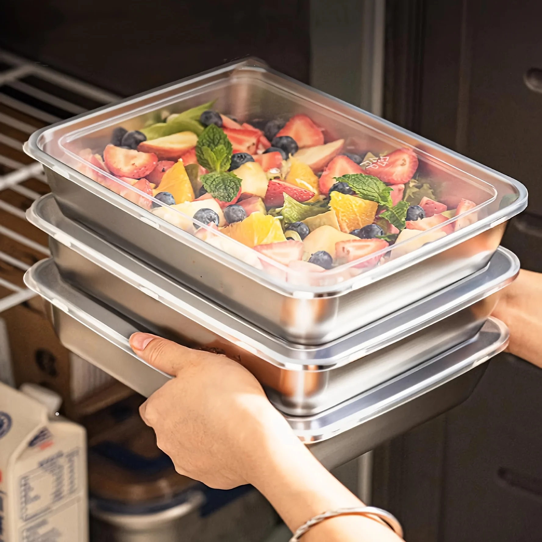 Kitchen Gadgets Aliexpress - 3-delige RVS voedselcontainers & lunchbox, lekvrij