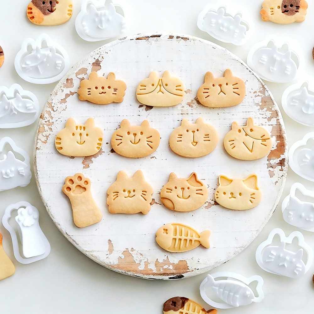 Kitchen Gadgets Wholesale - Schattige Kitten DIY Stempel Koekjesvormpjes Bakvorm