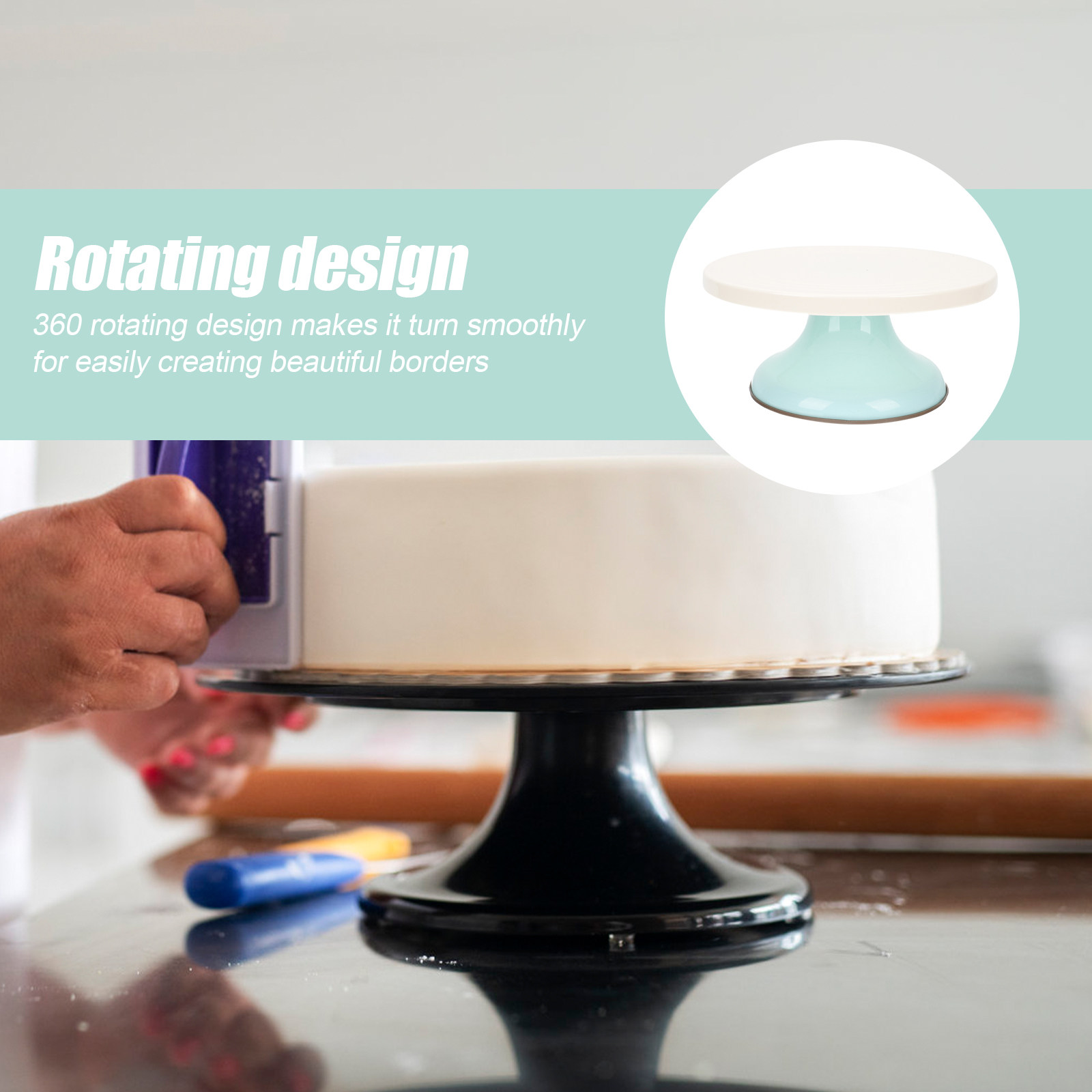 Soepel draaiende taartdraaitaf - Cake Decorating Turntable recensie en prijs